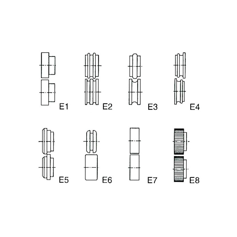 Papildomi ritinėliai E1-E8 (TB40) lenkimo staklėms 