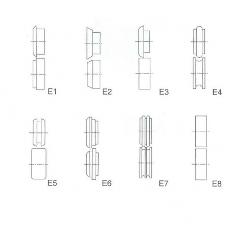 Papildomi ritinėliai lenkimo staklėms E1-E8 (TB12 ir T-12)